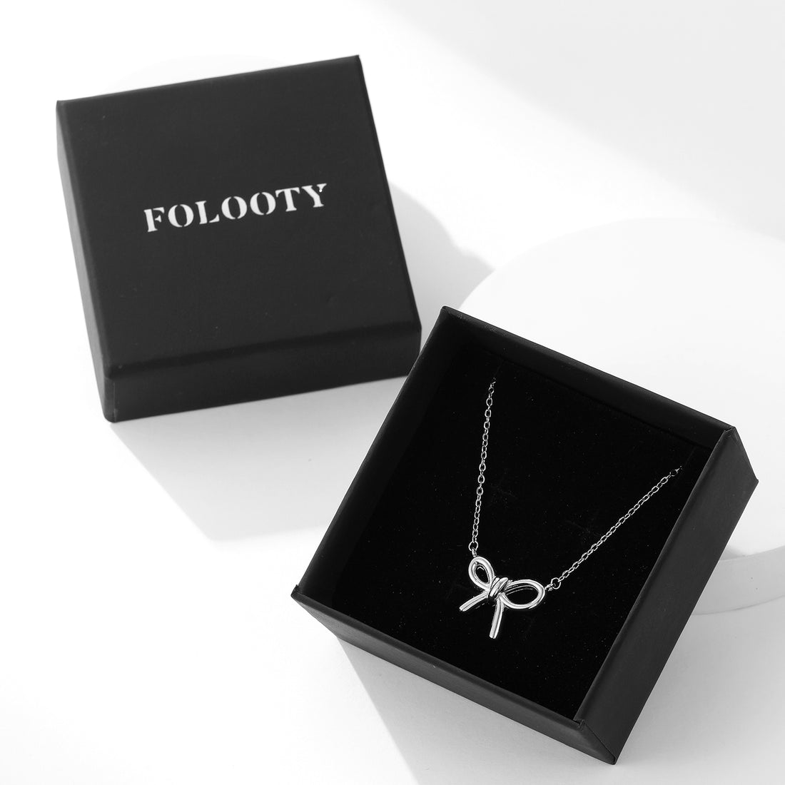 Silver Classic Bow Jewelry Set - FOLOOTY BOUTIQUE