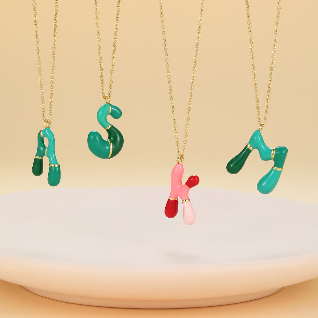 bubble letters necklace initial 18k gold plated balloon letters necklace gifts for girls woman