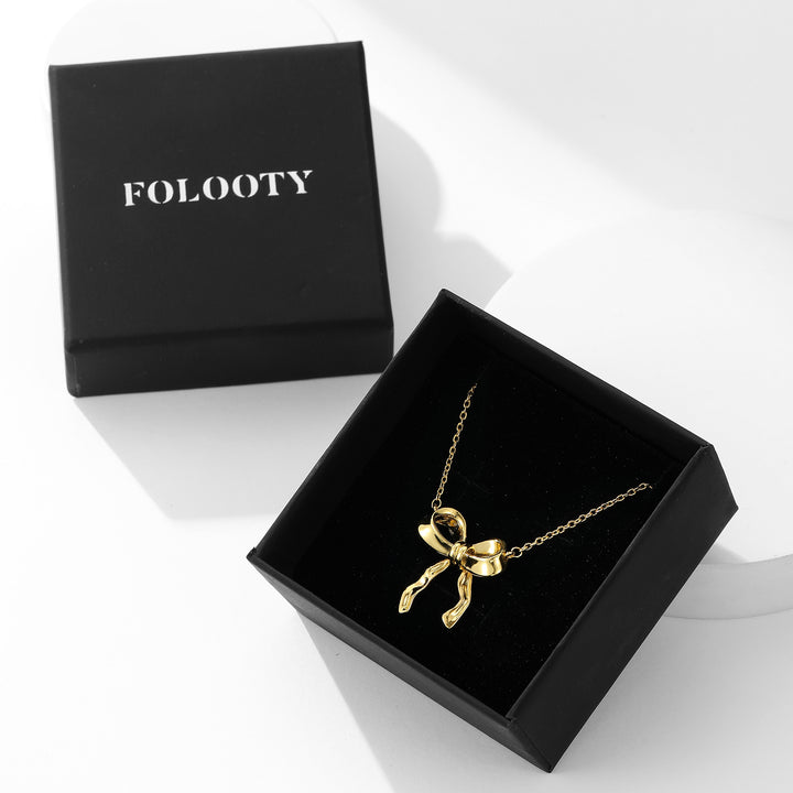 Gold Bow Pendant Jewelry Set - FOLOOTY BOUTIQUE