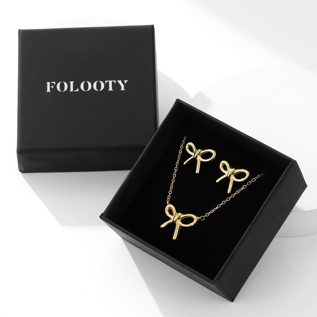 Gold Classic Bow Jewelry Set - FOLOOTY BOUTIQUE