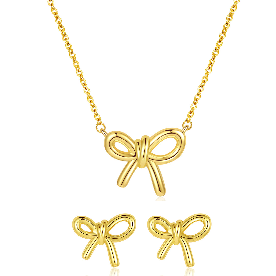 Gold Classic Bow Jewelry Set - FOLOOTY BOUTIQUE