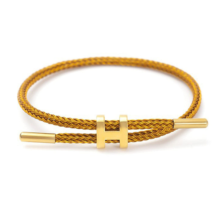 Gold H Shape Bracelet