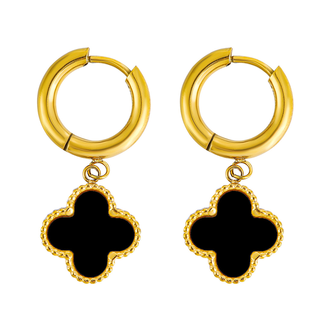 Gold Lucky Clover Charms Earrings - FOLOOTY BOUTIQUE