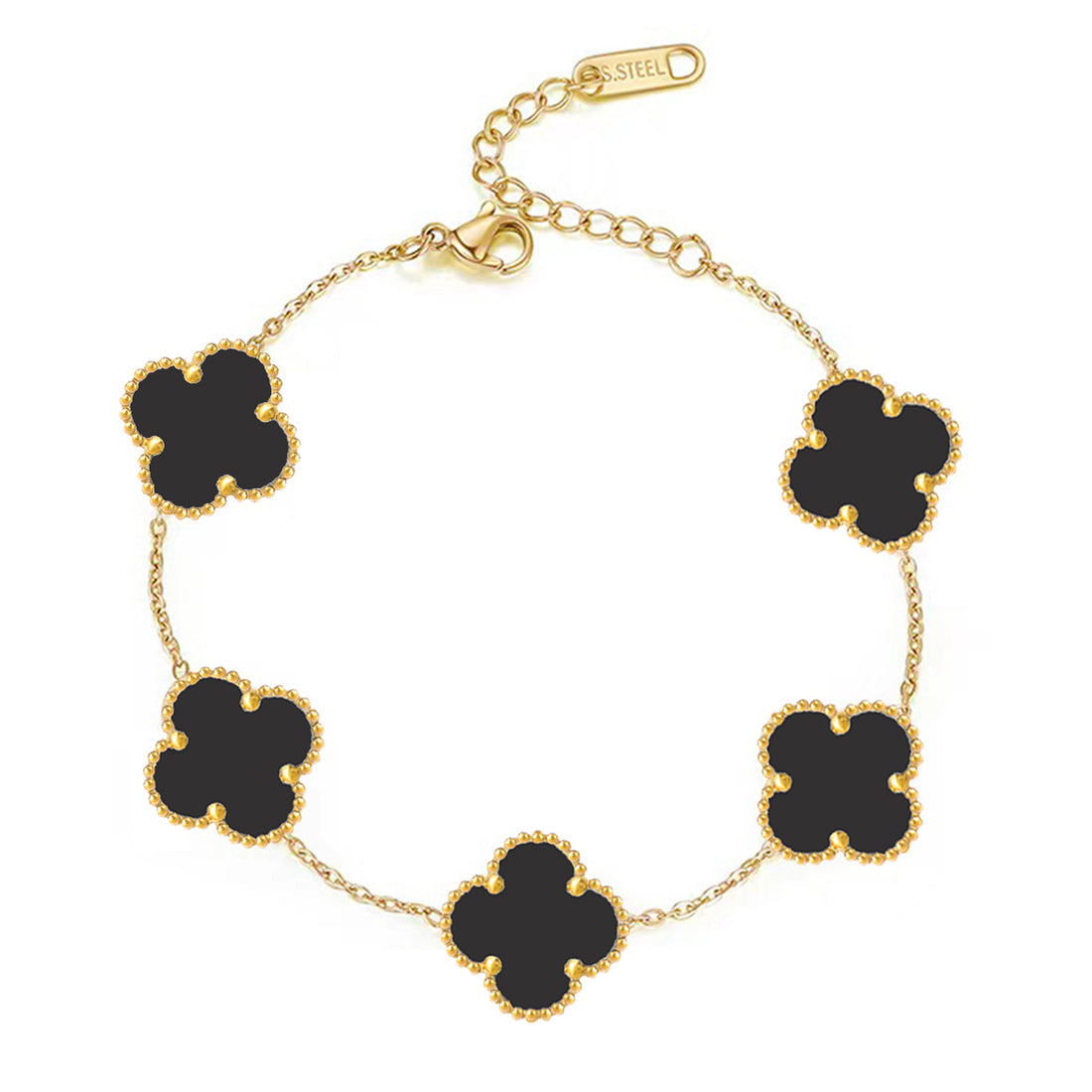 Gold Lucky Clover Large Flower Bracelet