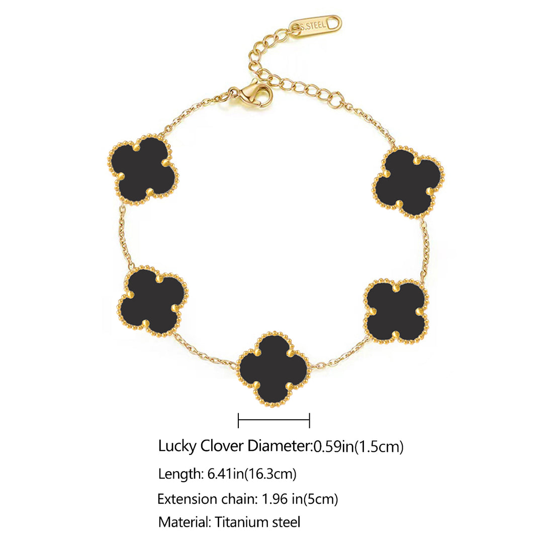 Gold Lucky Clover Large Flower Bracelet