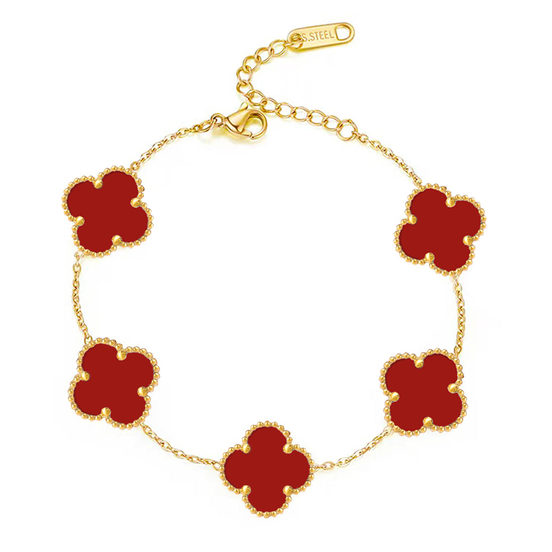 Gold Lucky Clover Large Flower Bracelet