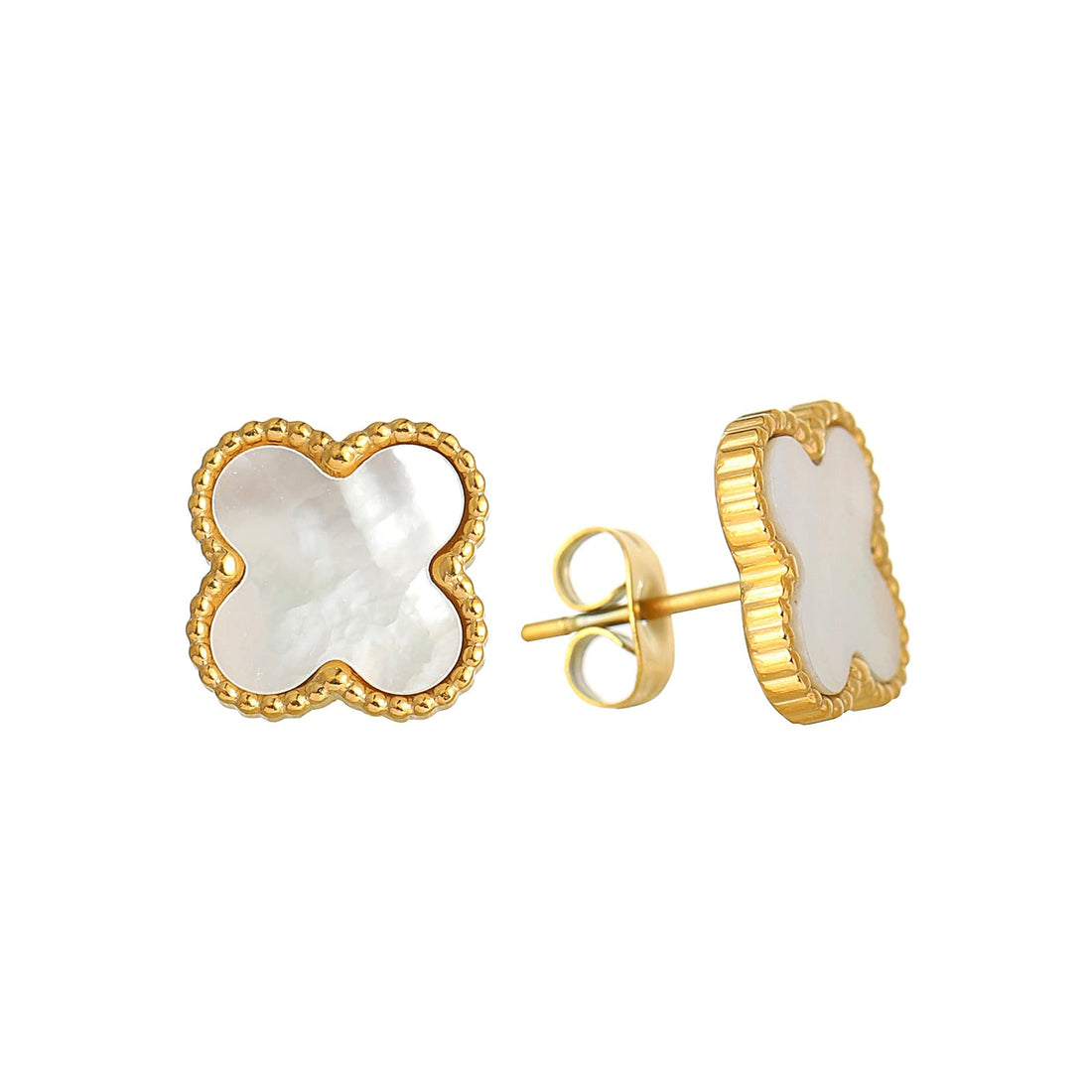 Gold Lucky Clover Stud Earrings - FOLOOTY BOUTIQUE