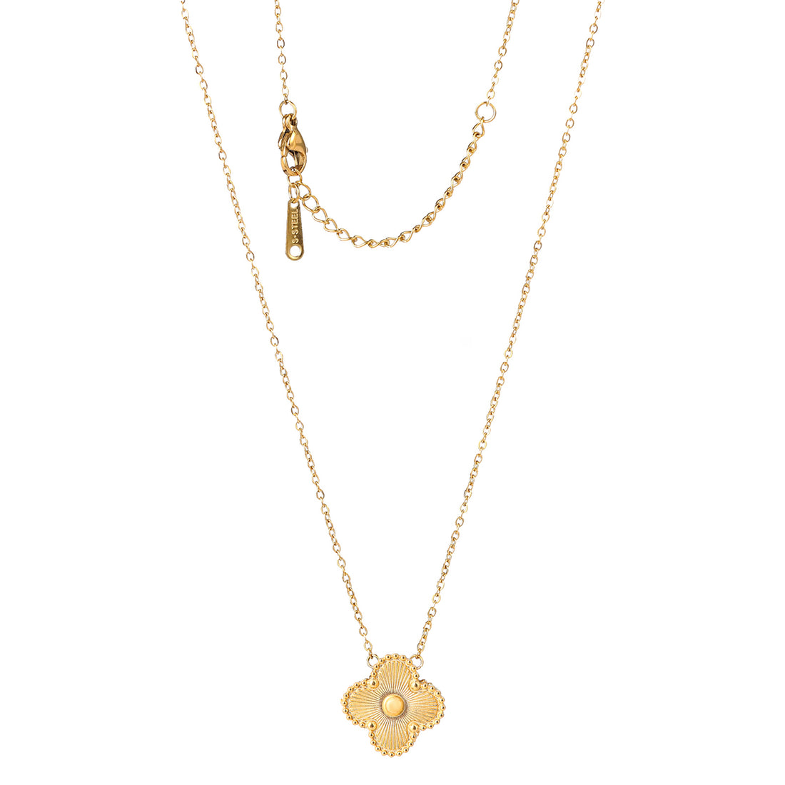 Lucky Clover Single Flower Necklace with Gold