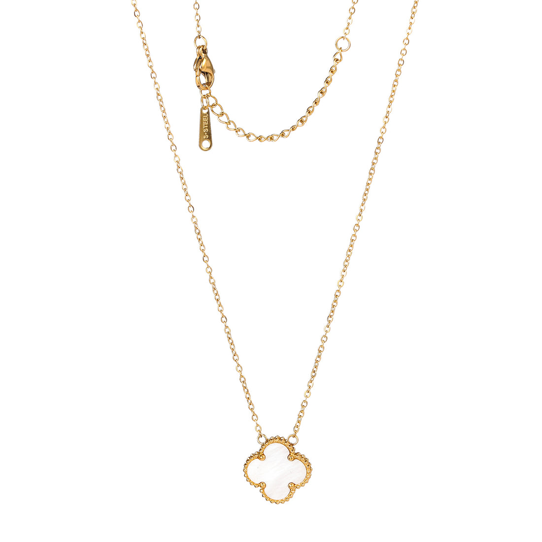 Lucky Clover Single Flower Necklace with white