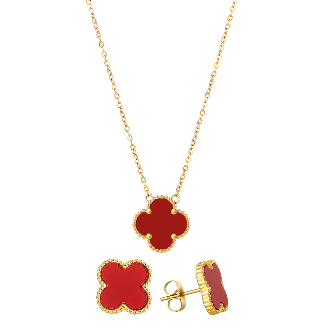 Gold Lucky Clover Jewelry Set - FOLOOTY BOUTIQUE