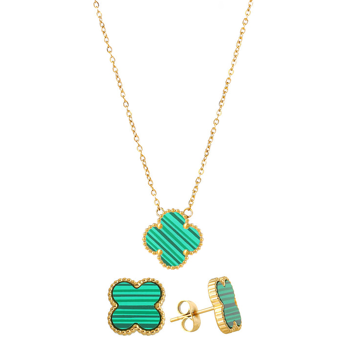 Gold Lucky Clover Jewelry Set - FOLOOTY BOUTIQUE