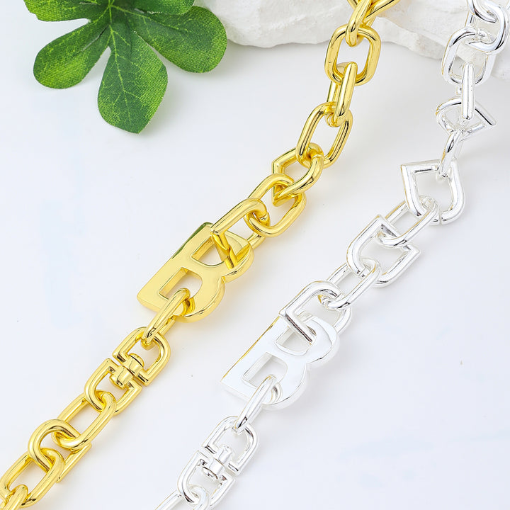 14K Gold Plated Retro Simple Figaro Chain Adjustable Heavy Strong Link Chain Necklace Jewelry Gifts for Women Mens